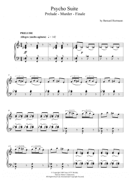 page one of The Murder From Psycho (Piano Solo)