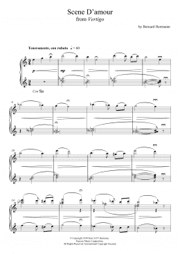 page one of Scene D'amour From Vertigo (Piano Solo)