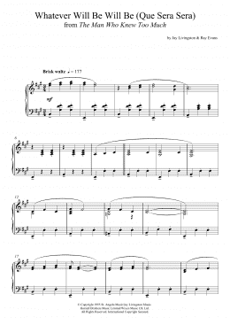 page one of Que Sera, Sera (Whatever Will Be, Will Be) (Piano Solo)