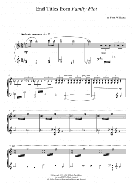 page one of Family Plot (Piano Solo)