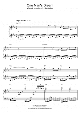 page one of One Man's Dream (Piano, Vocal & Guitar Chords)