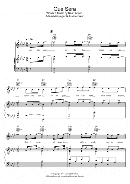 page one of Que Sera (Piano, Vocal & Guitar Chords)