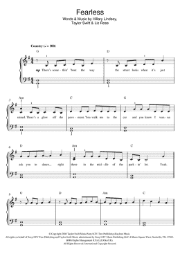 page one of Fearless (Beginner Piano (Abridged))