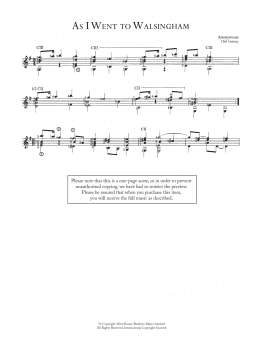 page one of As I Went To Walsingham (Easy Guitar)