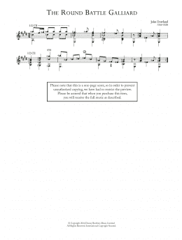 page one of The Round Battle Galliard (Easy Guitar)