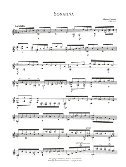 page one of Sonatina (Easy Guitar)