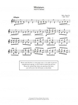 page one of Miniature (From 'For Children') (Easy Guitar)
