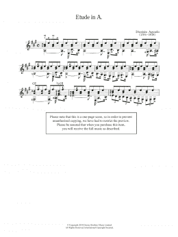 page one of Etude In A (Easy Guitar)