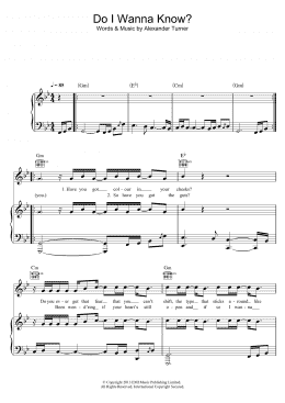 page one of Do I Wanna Know? (Piano, Vocal & Guitar Chords)