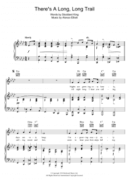 page one of There's A Long, Long Trail (Piano, Vocal & Guitar Chords)