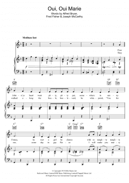 page one of Oui, Oui Marie (Piano, Vocal & Guitar Chords)