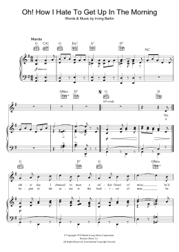 page one of Oh, How I Hate To Get Up In The Morning (Piano, Vocal & Guitar Chords)