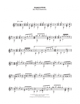 page one of Take Five (Easy Guitar)