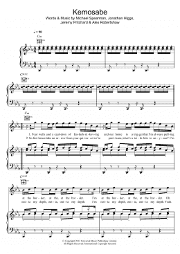 page one of Kemosabe (Piano, Vocal & Guitar Chords)