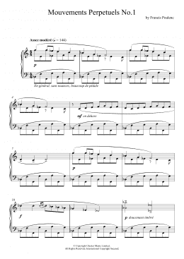 page one of Mouvement Perpetuel No. 1 (Piano Solo)