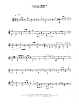 page one of Hawaii Five-O (Easy Guitar)