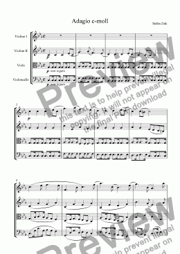 page one of Adagio c-minor
