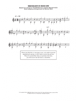 page one of Midnight In Moscow (Easy Guitar)