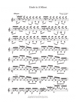 page one of Etude In A Minor (Solo Guitar)