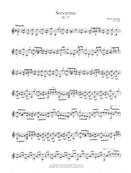 page one of Sonatine (Solo Guitar)