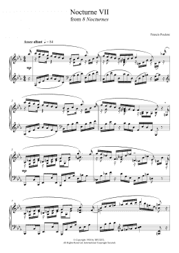 page one of 8 Nocturnes - VII. (Assez Allant) (Piano Solo)