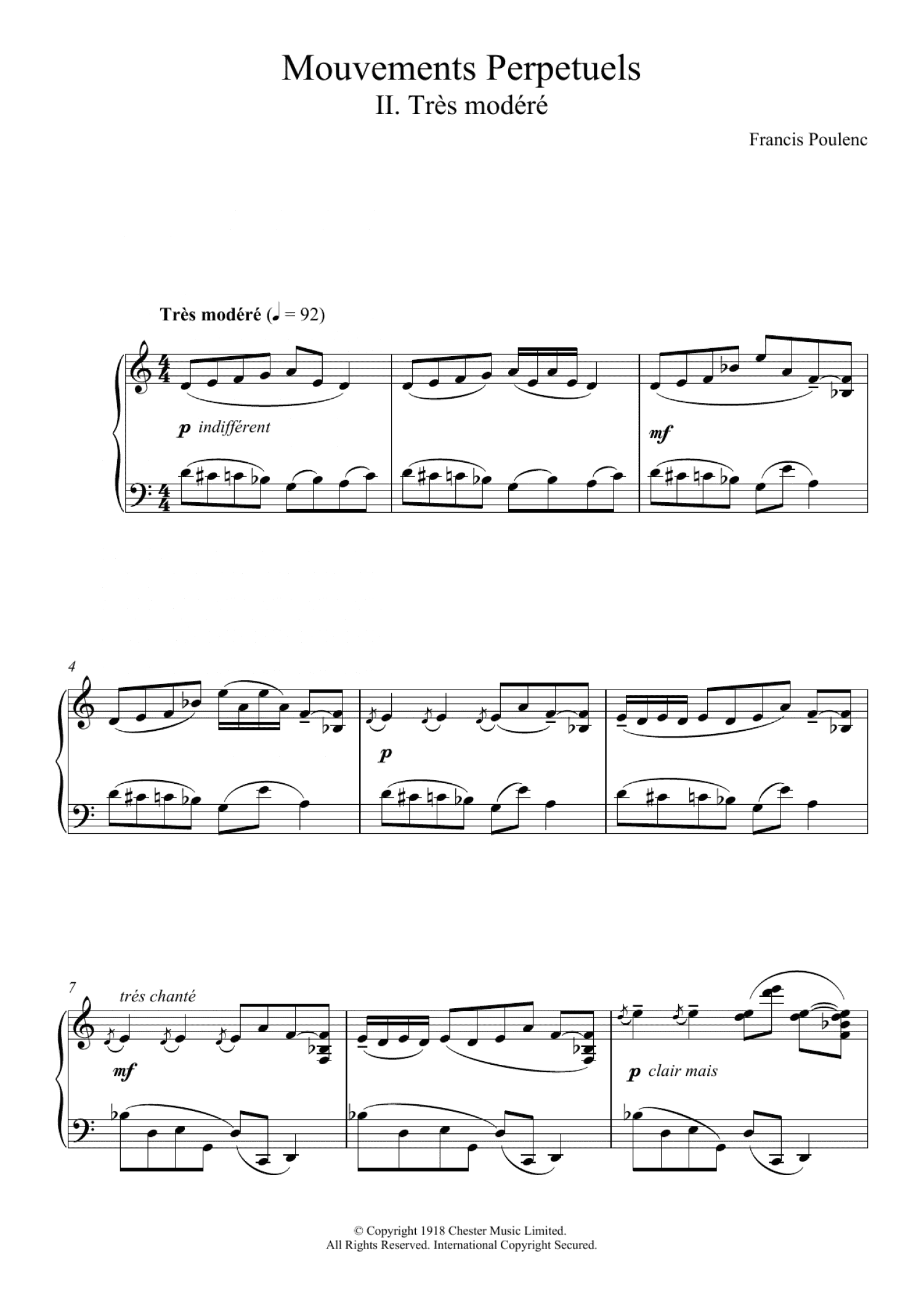Mouvement Perpetuel No. 2 (Piano Solo)