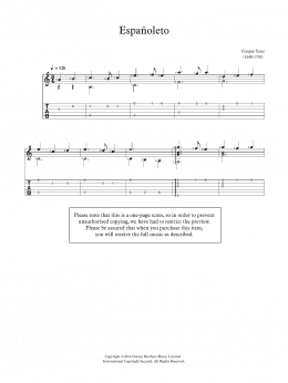 page one of Espanoleto (Solo Guitar)