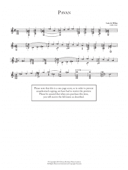 page one of Pavane No. 1 (Solo Guitar)
