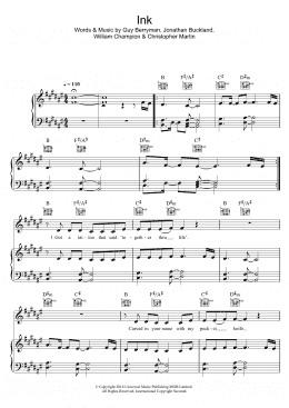 page one of Ink (Piano, Vocal & Guitar Chords)