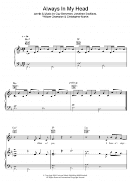 page one of Always In My Head (Piano, Vocal & Guitar Chords)