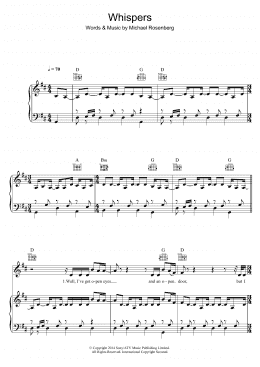 page one of Whispers (Piano, Vocal & Guitar Chords)