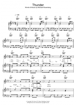 page one of Thunder (Piano, Vocal & Guitar Chords)
