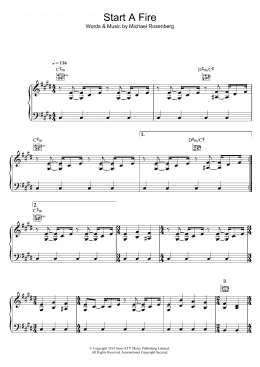 page one of Start A Fire (Piano, Vocal & Guitar Chords)