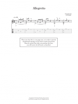 page one of Allegretto (Solo Guitar)