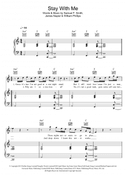 page one of Stay With Me (Piano, Vocal & Guitar Chords)