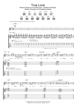 page one of True Love (Guitar Tab)