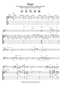 page one of Magic (Guitar Tab)
