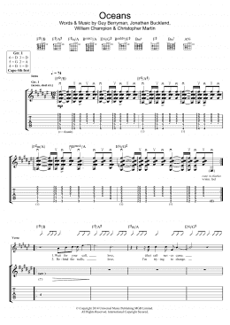 page one of Oceans (Guitar Tab)