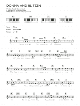 page one of Donna And Blitzen (Piano Chords/Lyrics)