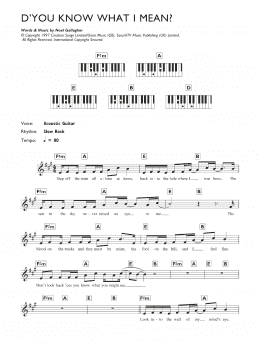 page one of D'You Know What I Mean? (Piano Chords/Lyrics)