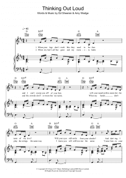 page one of Thinking Out Loud (Piano, Vocal & Guitar Chords (Right-Hand Melody))
