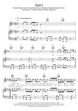 page one of Don't (Piano, Vocal & Guitar Chords)