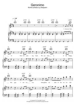 page one of Geronimo (Piano, Vocal & Guitar Chords)