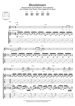 page one of Bloodstream (Guitar Tab)