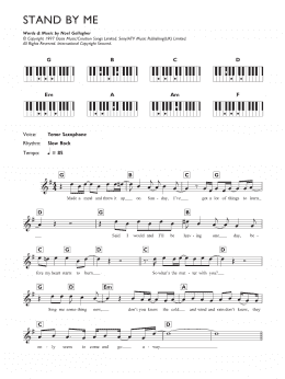 page one of Stand By Me (Piano Chords/Lyrics)