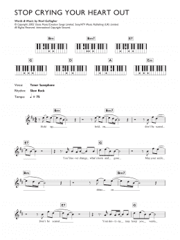 page one of Stop Crying Your Heart Out (Piano Chords/Lyrics)