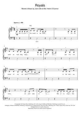 page one of Royals (Beginner Piano (Abridged))