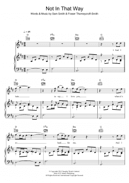 page one of Not In That Way (Piano, Vocal & Guitar Chords)
