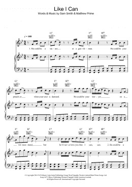 page one of Like I Can (Piano, Vocal & Guitar Chords)