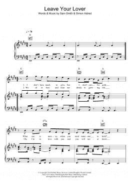 page one of Leave Your Lover (Piano, Vocal & Guitar Chords)